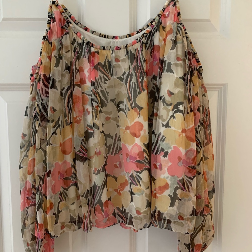 Elizabeth and James floral marlin silk top